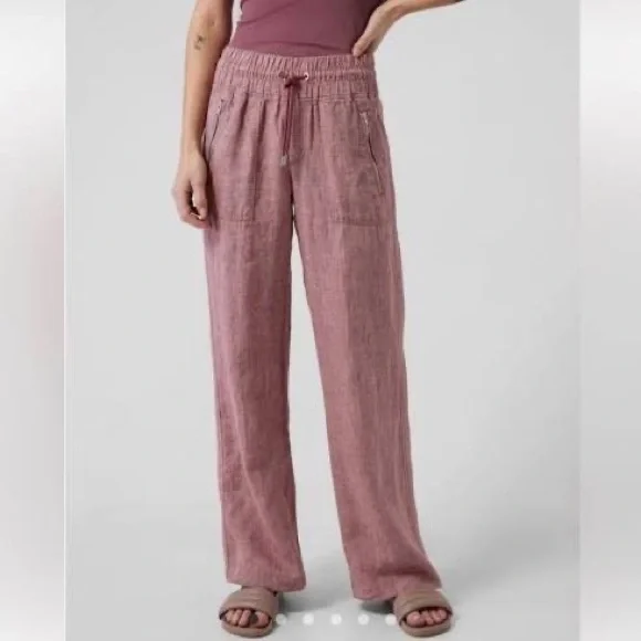 NWOT ATHLETA Cabo linen wide leg pants - Picture 1 of 10